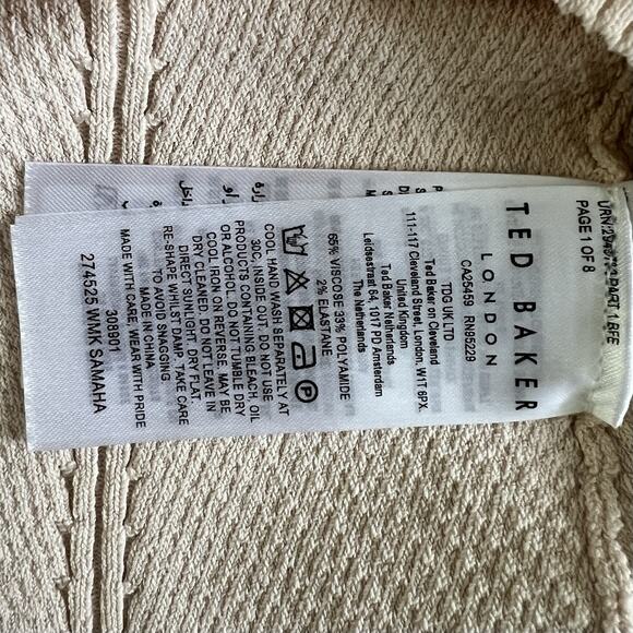 NWT Ted Baker London Samaha Ruffle Neck Light Pink Knit Sleeveless Sweater - Picture 7 of 7